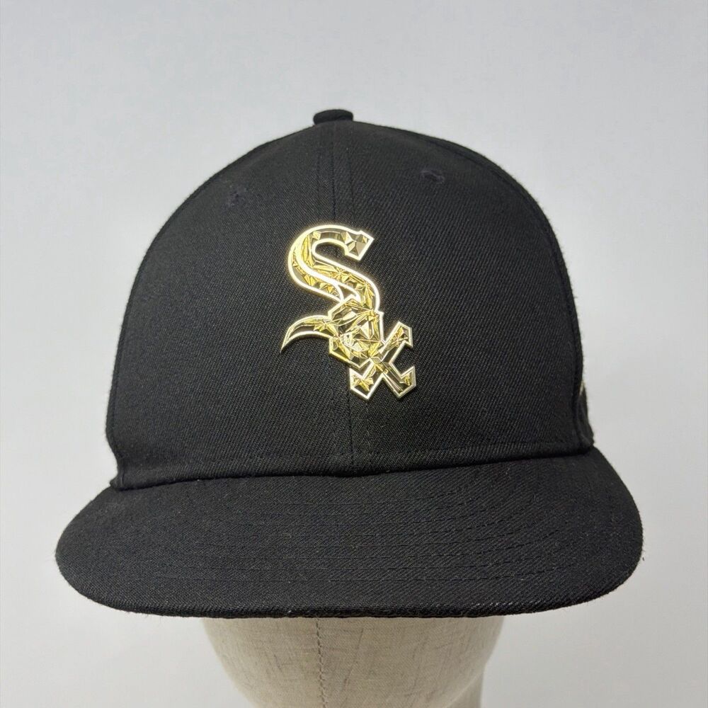 Chicago White Sox New Era 9FIFTY Snapback Hat Black Gold Metal Logo MLB